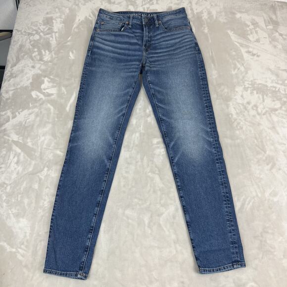 American Eagle Jeans Mens 28x34 Blue Denim Athletic Fit Stretch Skinny Preppy - Picture 1 of 13